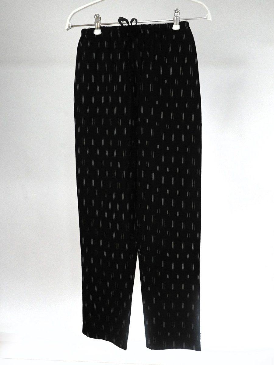 Monpe Garden Pants- Indigo and White IKAT(One-Off). By HO HOS HOLE IN THE WALL