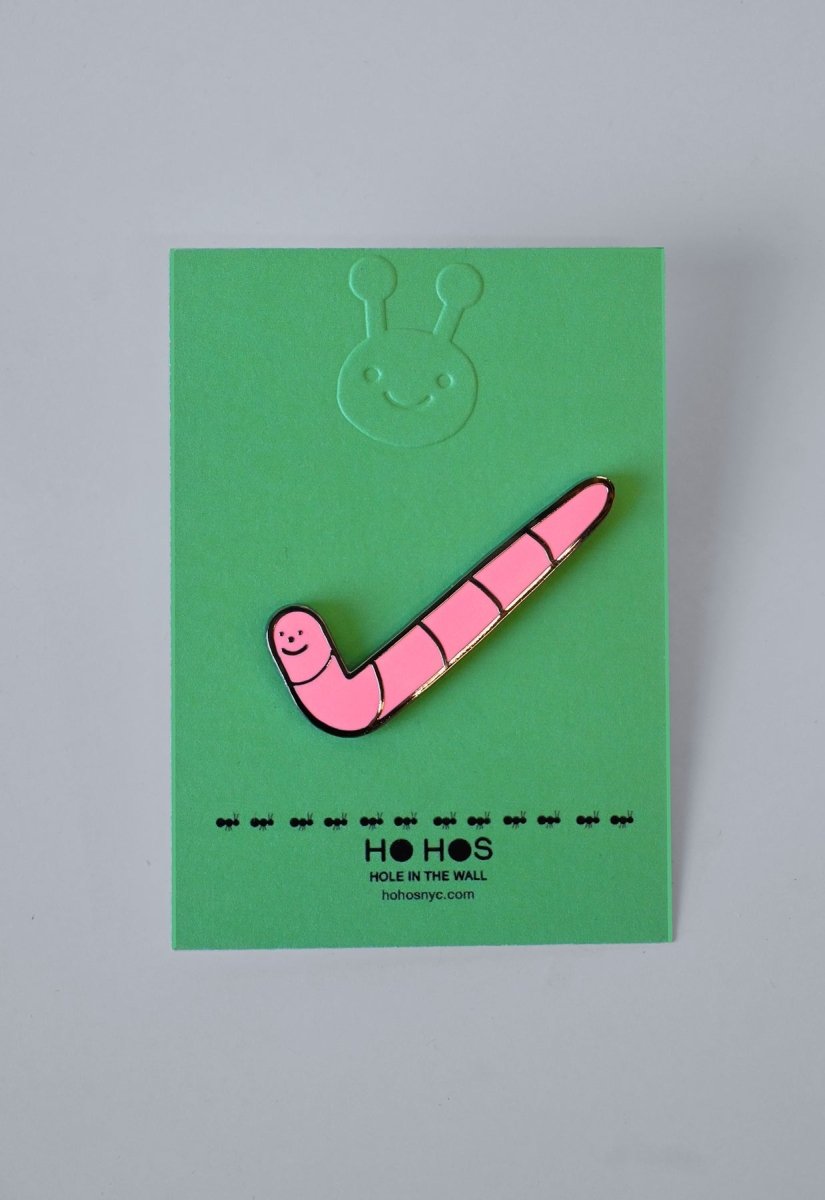 ho hos worm pin design Natali Koromoto HO HOS HOLE IN THE WALL 