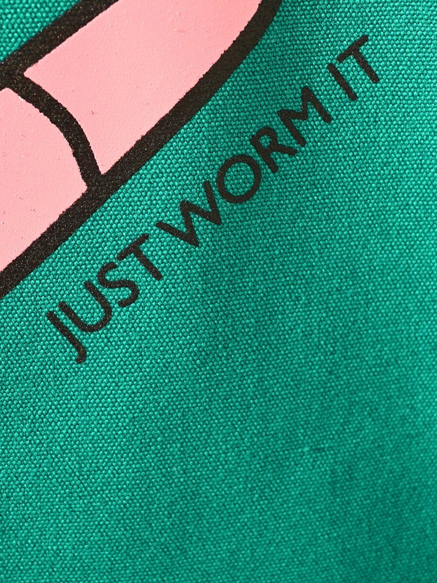 "Just Worm It" tote bag - Design by HO HOS HOLE IN THE WALL