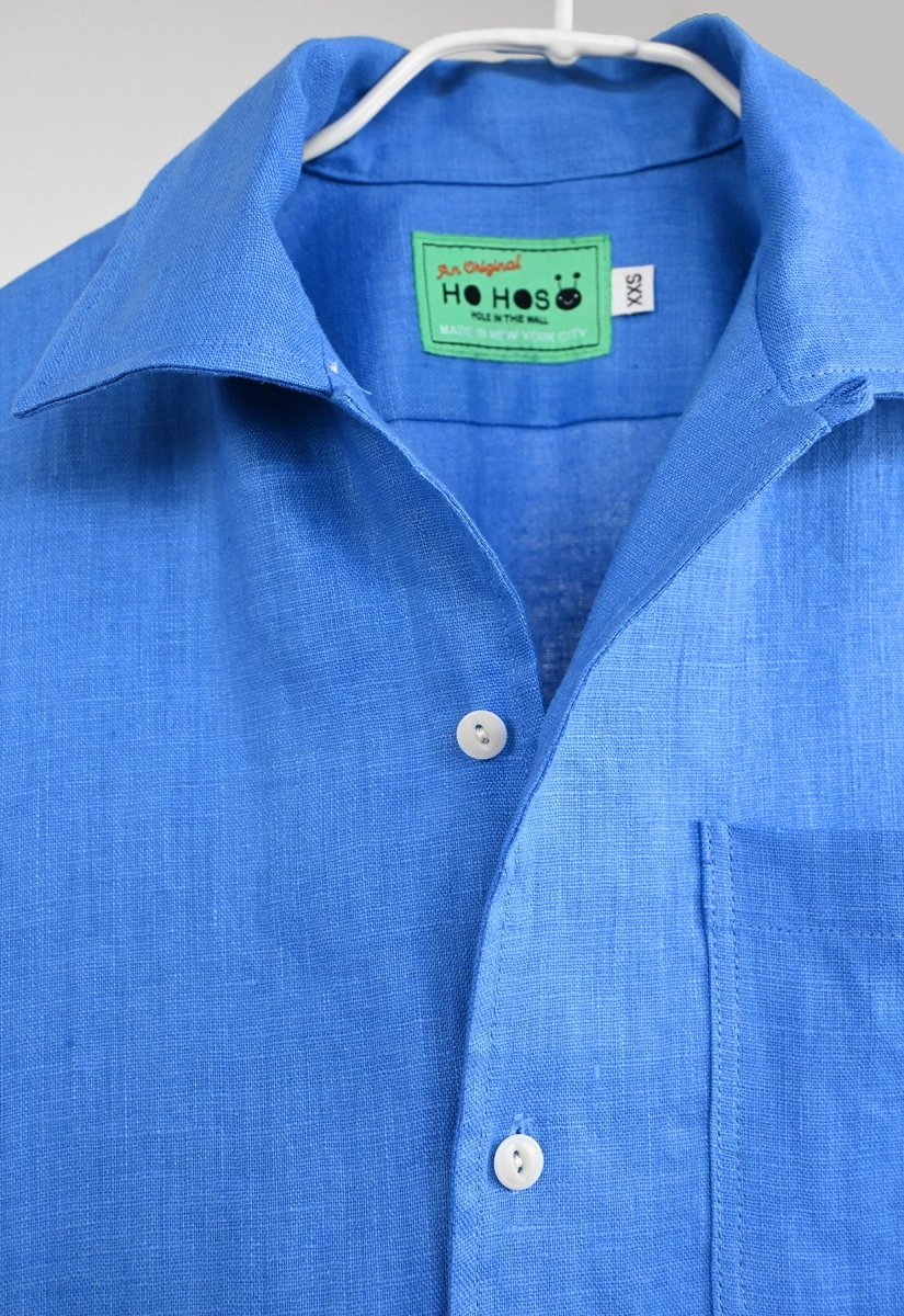 "Tutti Frutti" Linen Shirt - Blueberry