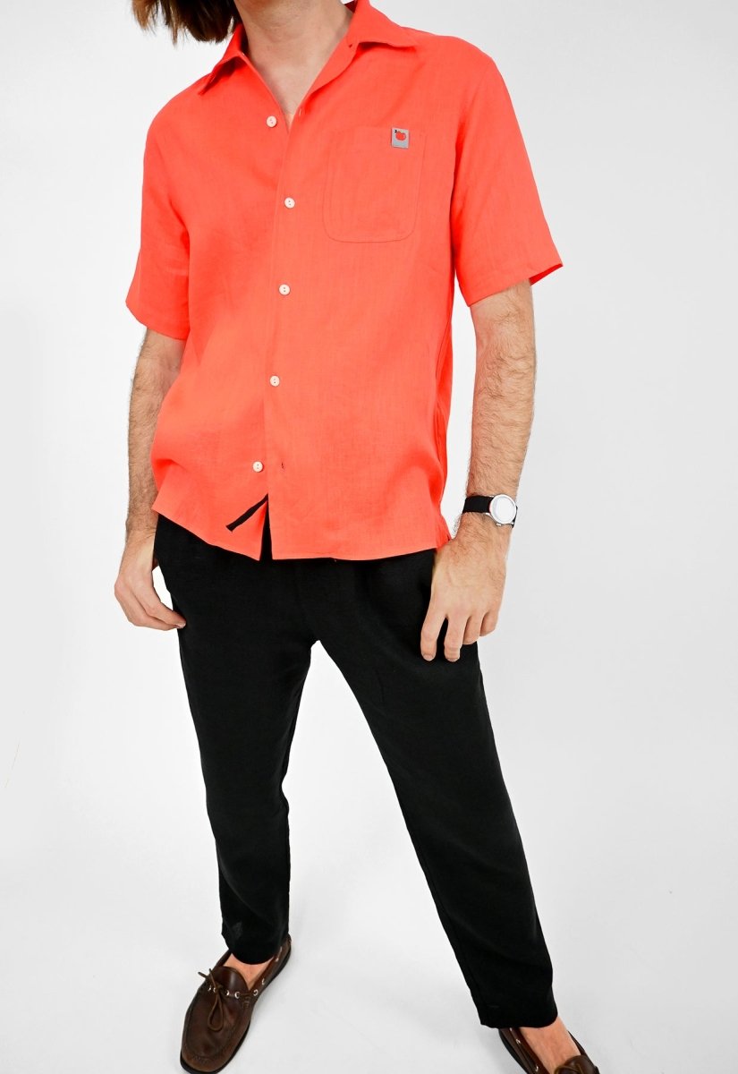 "Tutti Frutti" Linen Shirt - Tomato