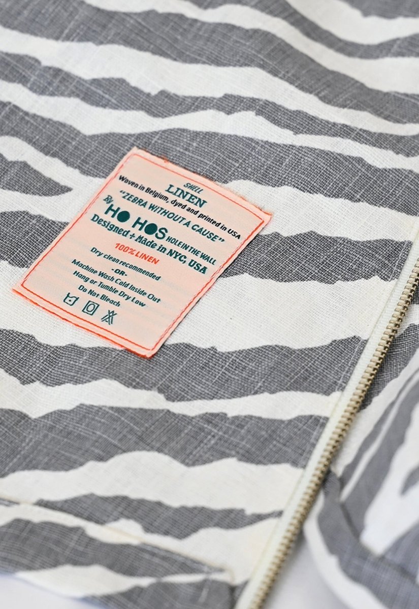 "Zebra Without a Cause" Linen Jacket - Grey Stripe